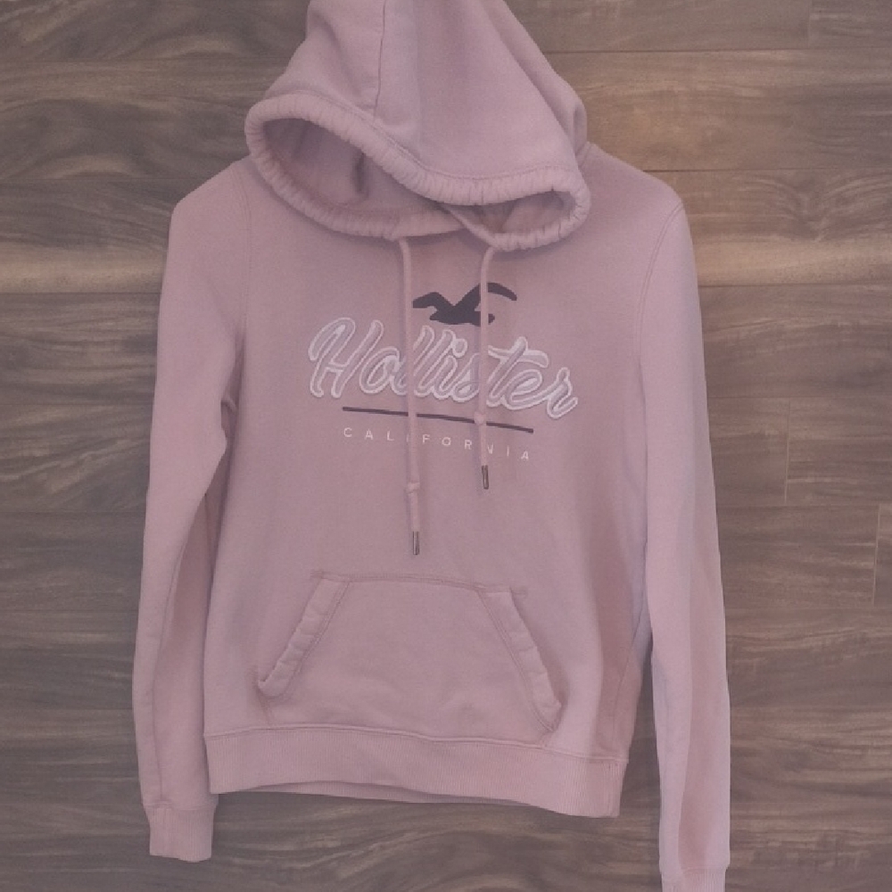 Hollister California - Y2K Mauve Pink Pullover Hoodie | Script Logo | Size S